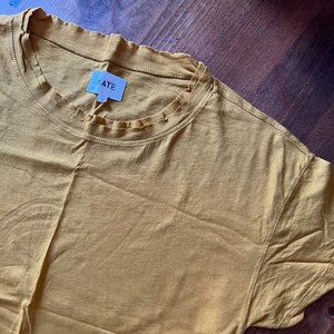 MATE The Label Organic Cotton Boxy Raw Neck Tee in Turmeric Size S